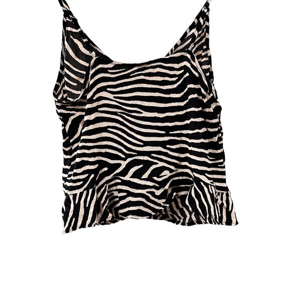 🌸3/$15🌸Tan and Black Striped Adjustable Straps Tank Top sz 8 - Picture 6 of 7